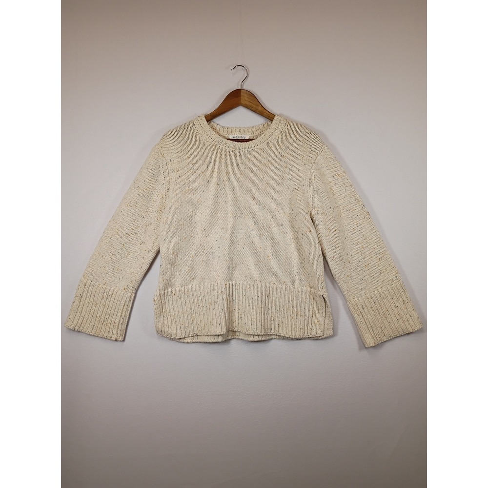 Workshop Republic Clothing Womens Large Cream‎ Confetti Bell Sleeve Pullover